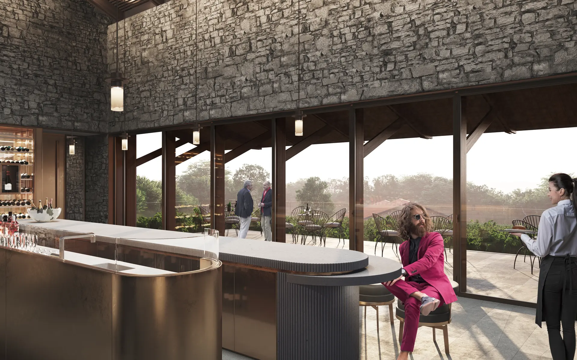 Bar counter del ristorante Trame